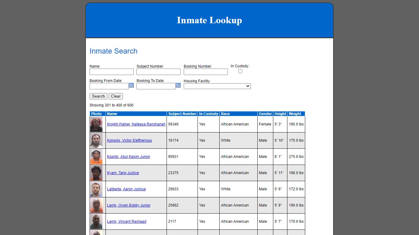 Inmate Search - Chesapeake, Virginia